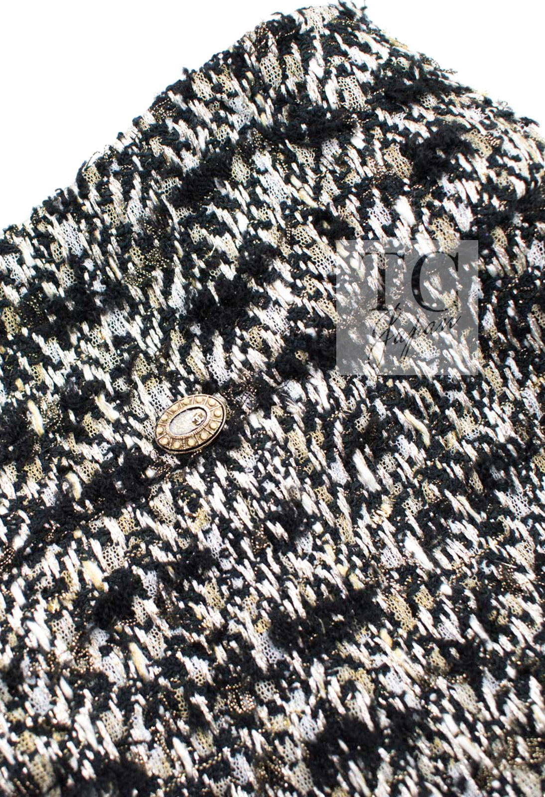 CHANEL 12PF Brown Black Metallic Tweed Jacket Skirt Suit 36 シャネル ブラウン ブラック メタリック ツイード ジャケット スカート スーツ 即発 - TC JAPAN