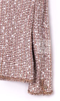 CHANEL Jacket Skirt Suit 06S Red White Brown Tweed Karl Lagerfeld 15