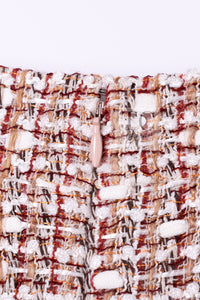 CHANEL Jacket Skirt Suit 06S Red White Brown Tweed Karl Lagerfeld 17