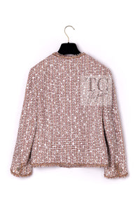 CHANEL Jacket Skirt Suit 06S Red White Brown Tweed Karl Lagerfeld 7