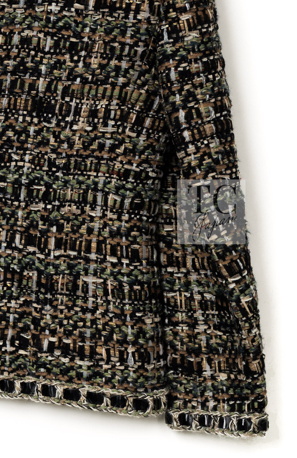 シャネル ジャケット スカート スーツ CHANEL 16PF ブラウン ミックス ジッパー ツイード 36 38