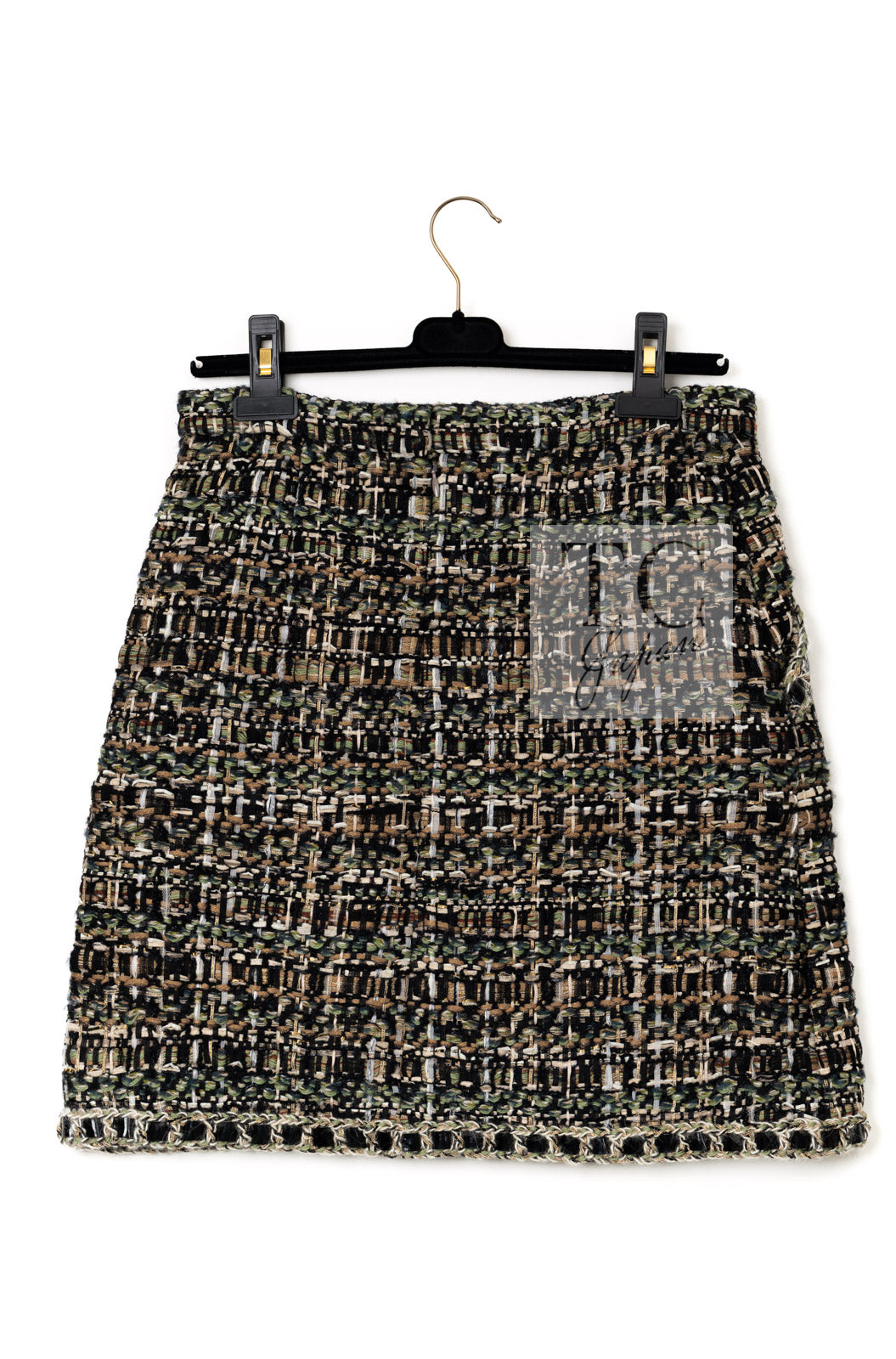 シャネル ジャケット スカート スーツ CHANEL 16PF ブラウン ミックス ジッパー ツイード 36 38