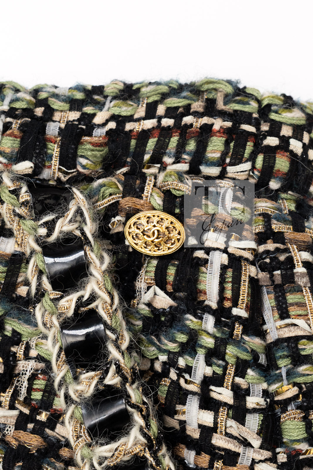 シャネル ジャケット スカート スーツ CHANEL 16PF ブラウン ミックス ジッパー ツイード 36 38