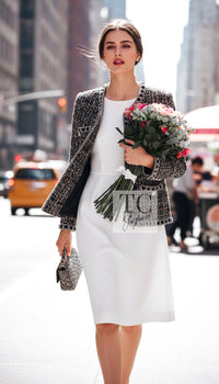CHANEL 16PF Brown Mix Zipper Tweed Jacket Skirt Suit 36 38 14