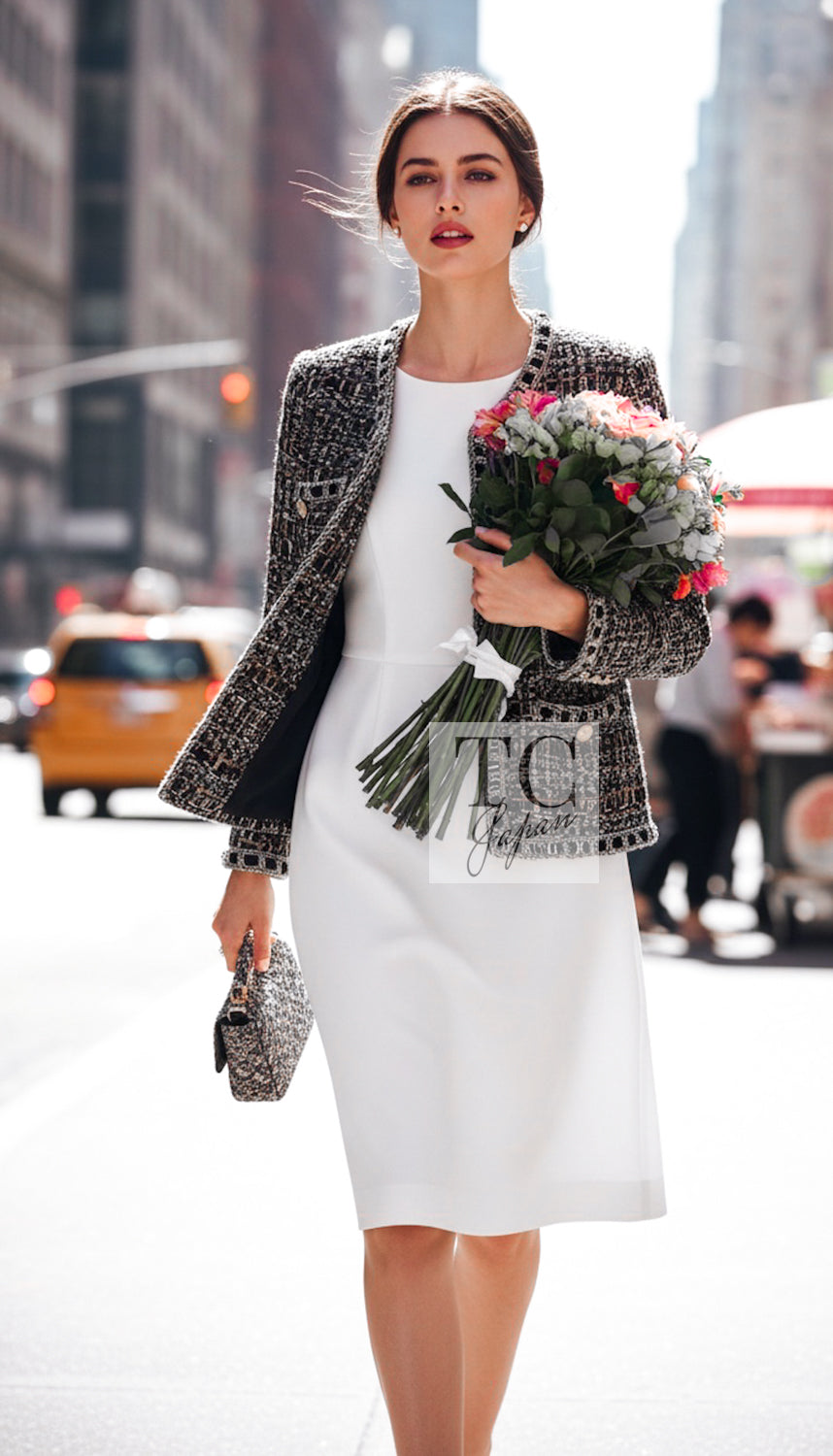 CHANEL 16PF Brown Mix Zipper Tweed Jacket Skirt Suit 36 38 14