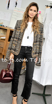 CHANEL 16PF Brown Mix Zipper Tweed Jacket Skirt Suit 36 38 | US