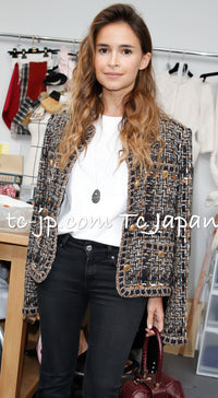 CHANEL 16PF Brown Mix Zipper Tweed Jacket Skirt Suit 36 38 | US
