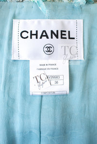 CHANEL 11S Sky Blue Lesage Sequin Silk Cotton Tweed Jacket Skirt Suit 38 17