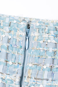 CHANEL 11S Sky Blue Lesage Sequin Silk Cotton Tweed Jacket Skirt Suit 38 21