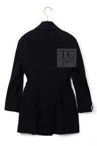 CHANEL Vintage Black Gold CC Buttons Tweed Jacket Skirt Suit 38 8