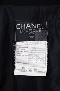CHANEL Vintage Black Gold CC Buttons Tweed Jacket Skirt Suit 38 20