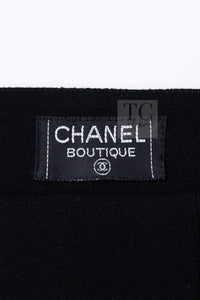シャネル ジャケット スーツ CHANEL ヴィンテージ 89A ブラック ゴールド フローラル ウール ツイード ココ ボタン スカート 38