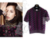 CHANEL 14A Purple Pink Violet Wool Mohair Ribbon Lips Knit Sweater 38 シャネル パープル マジェンタ リボン リップ ウール モヘア ニット セーター 即発