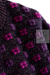 CHANEL 14A Purple Pink Violet Wool Mohair Ribbon Lips Knit Sweater 38 シャネル パープル マジェンタ リボン リップ ウール モヘア ニット セーター 即発
