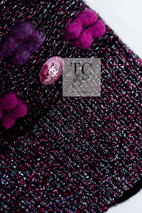 CHANEL 14A Purple Pink Violet Wool Mohair Ribbon Lips Knit Sweater 38 シャネル パープル マジェンタ リボン リップ ウール モヘア ニット セーター 即発
