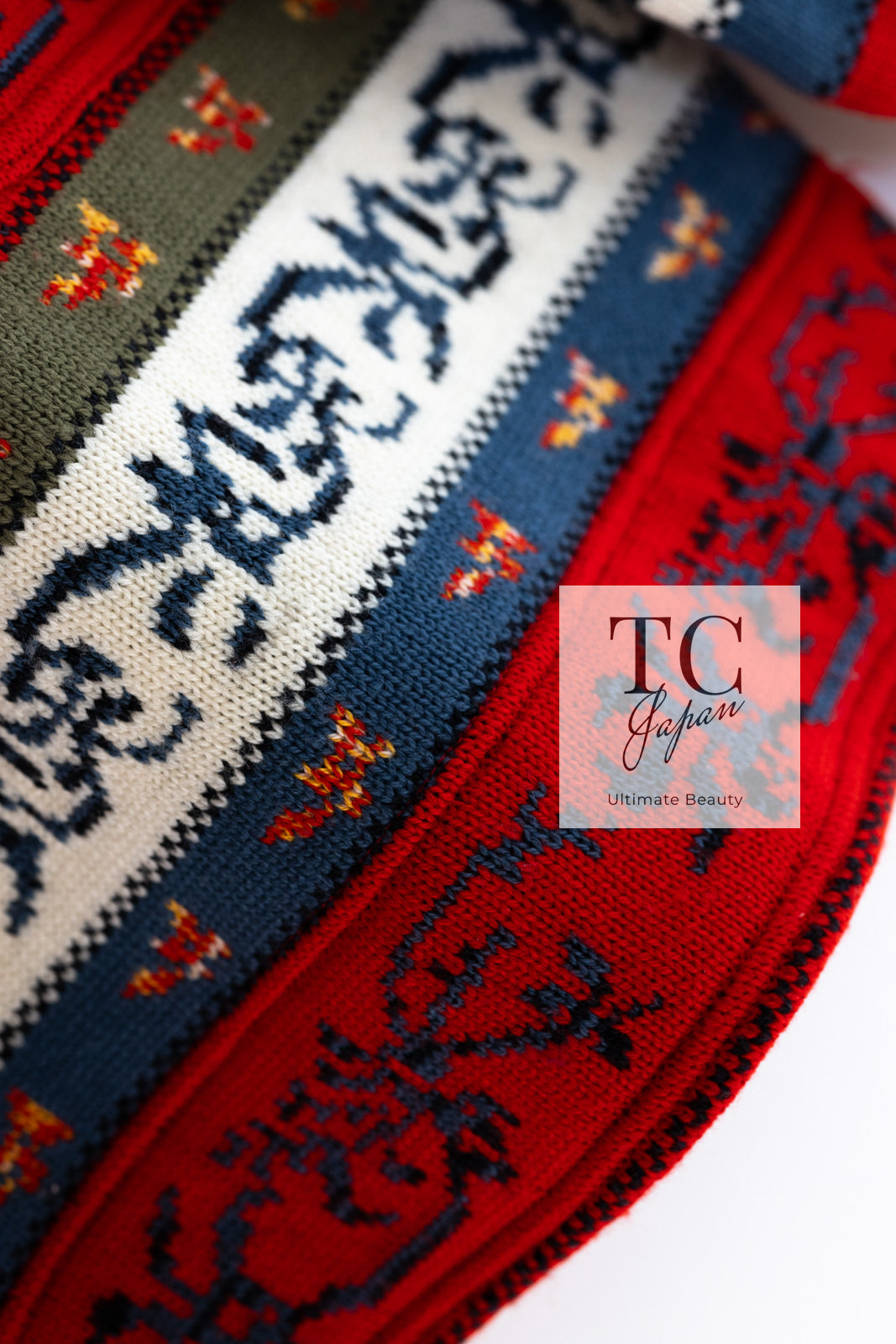 シャネル ヴィンテージ 貴重 アイボリー レッド マルチカラー CC