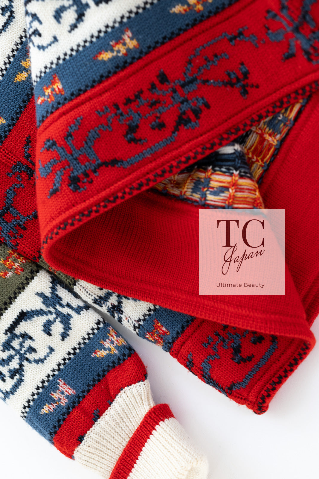 シャネル ヴィンテージ 貴重 アイボリー レッド マルチカラー CC