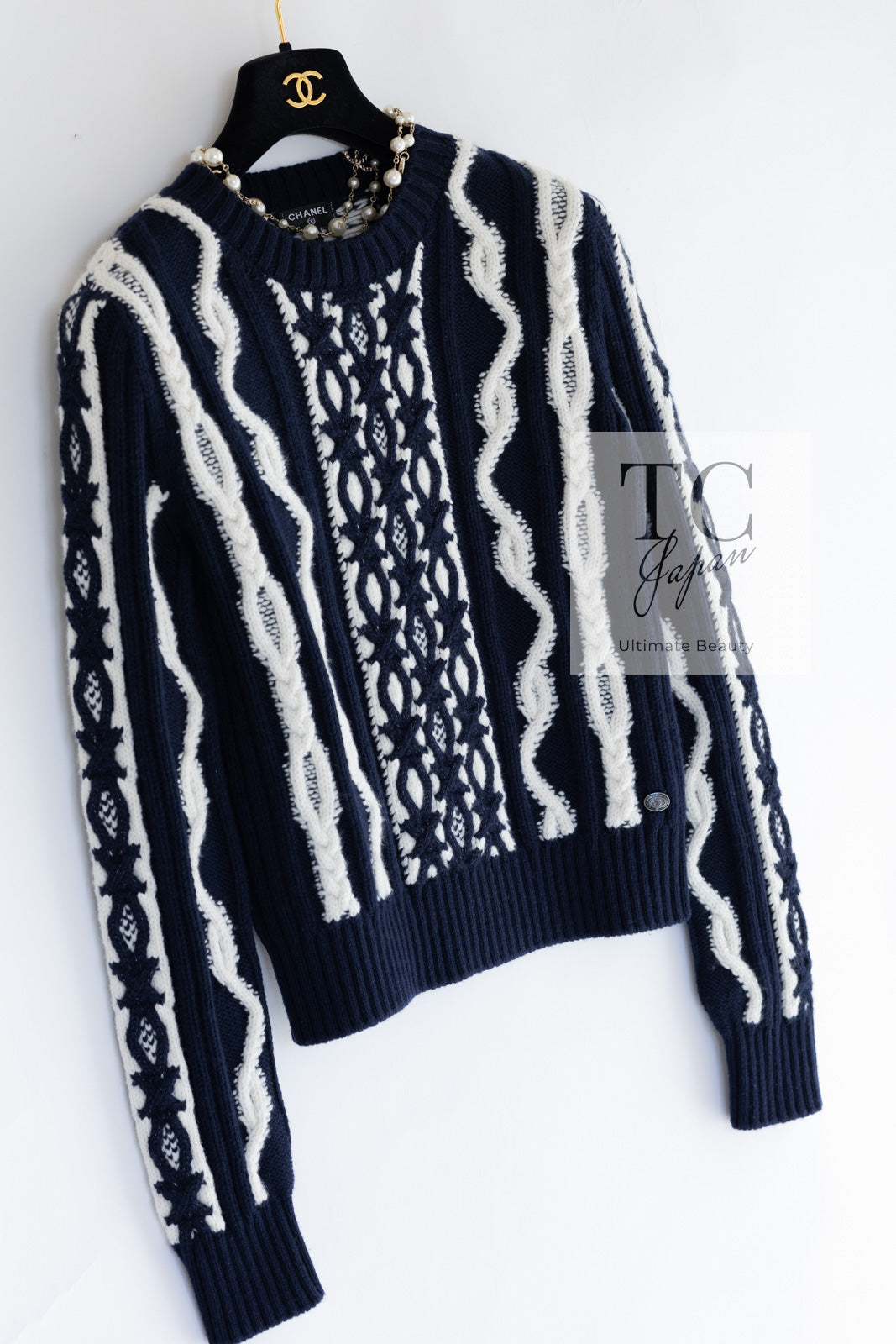 CHANEL シャネルニット ccロゴセーター ネイビー