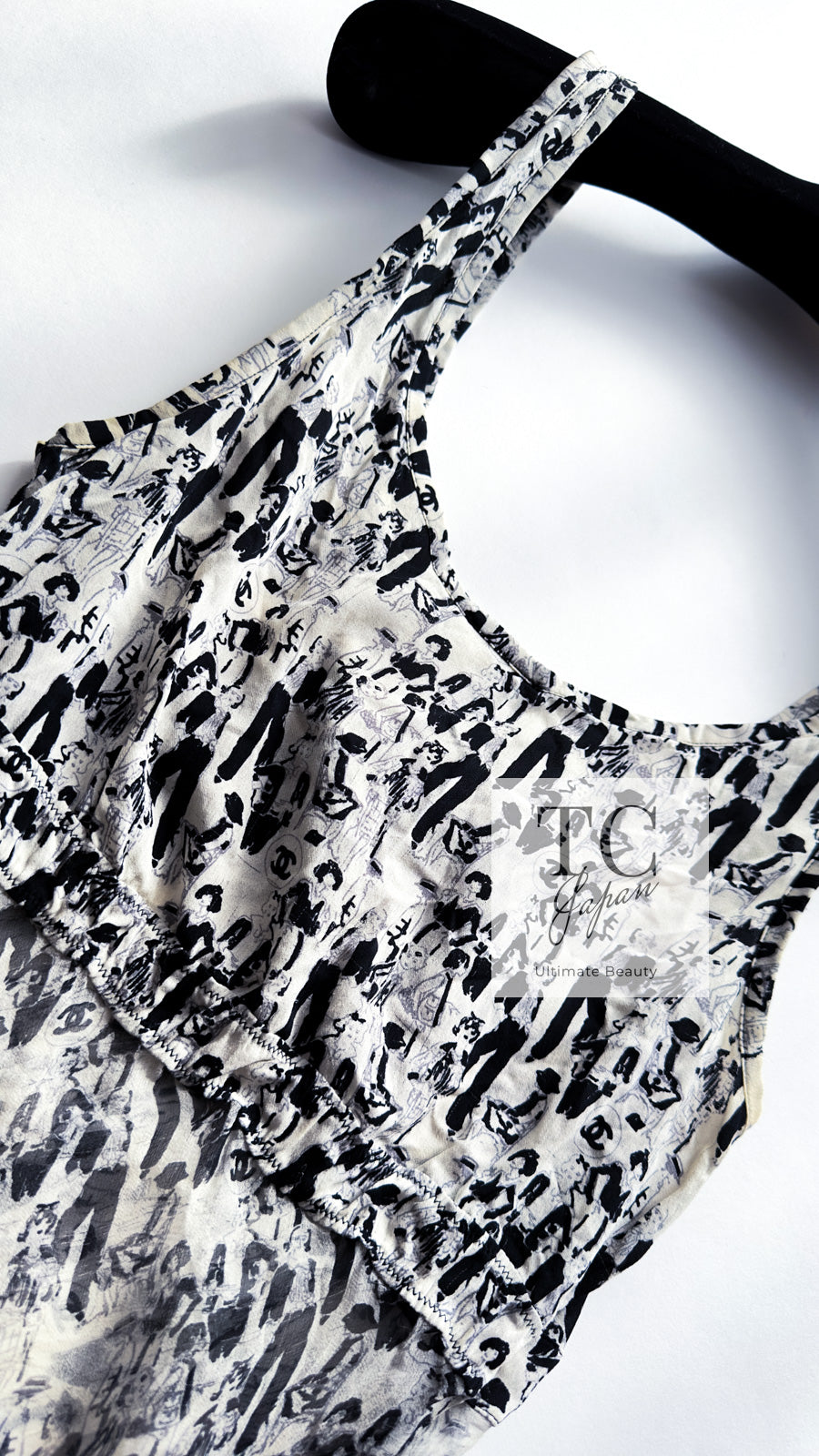 シャネル チュニック カットソー CHANEL アイボリー ブラック CC