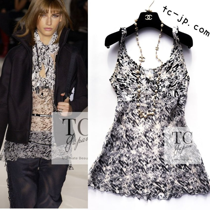 シャネル チュニック カットソー CHANEL アイボリー ブラック CC