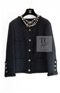 CHANEL 21PF Black CC Logo Metiers D’art Jacket 42 シャネル ブラック CC ロゴ メティエダール ジャケット 即発