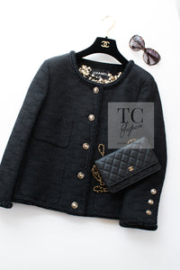 CHANEL 21PF Black CC Logo Metiers D’art Jacket 42 シャネル ブラック CC ロゴ メティエダール ジャケット 即発