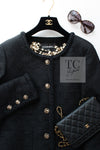 CHANEL 21PF Black CC Logo Metiers D’art Jacket 42 シャネル ブラック CC ロゴ メティエダール ジャケット 即発