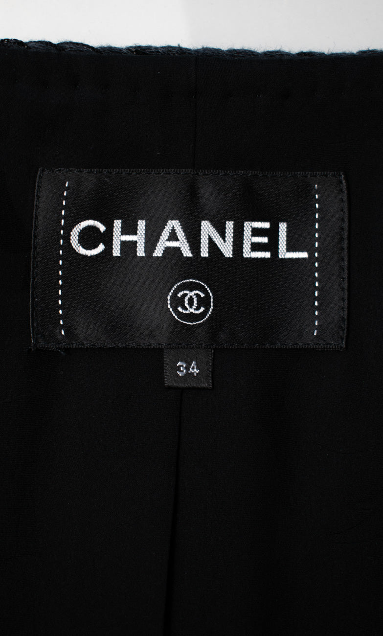 CHANEL 21PF Black CC Logo Metiers D’art Jacket 34 36 シャネル ブラック CC ロゴ メティエダール ジャケット 即発