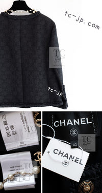 CHANEL 21PF Black CC Logo Metiers D’art Jacket 42 シャネル ブラック CC ロゴ メティエダール ジャケット 即発