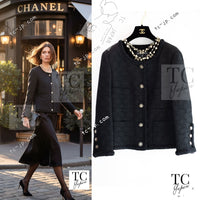 CHANEL 21PF Black CC Logo Metiers D’art Jacket 34 36 シャネル ブラック CC ロゴ メティエダール ジャケット 即発
