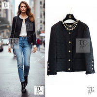 CHANEL 21PF Black CC Logo Metiers D’art Jacket 34 36 シャネル ブラック CC ロゴ メティエダール ジャケット 即発