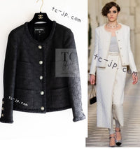 CHANEL 21PF Black CC Logo Metiers D’art Jacket 34 36 シャネル ブラック CC ロゴ メティエダール ジャケット 即発