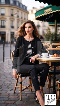 CHANEL 21PF Black CC Logo Metiers D’art Jacket 34 36 シャネル ブラック CC ロゴ メティエダール ジャケット 即発