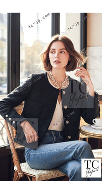 CHANEL 21PF Black CC Logo Metiers D’art Jacket 34 36 シャネル ブラック CC ロゴ メティエダール ジャケット 即発