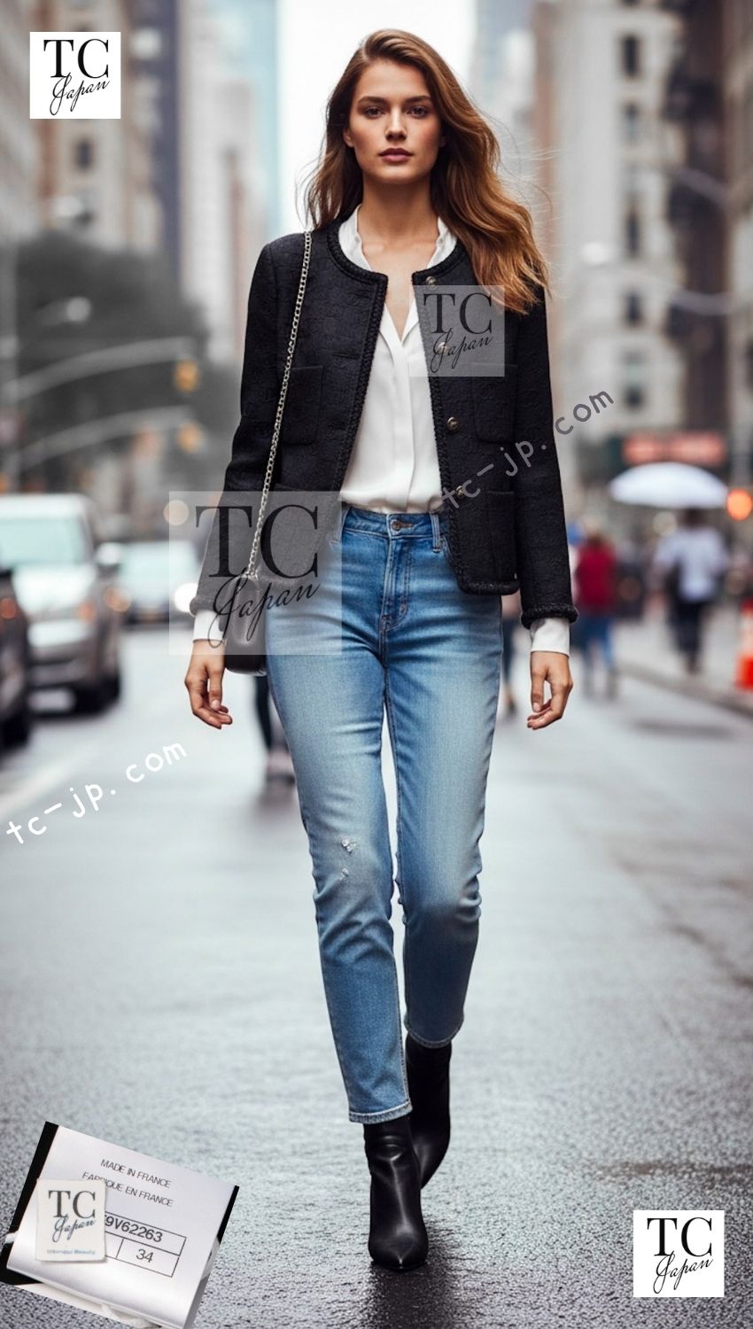 CHANEL 21PF Black CC Logo Metiers D’art Jacket 34 36 シャネル ブラック CC ロゴ メティエダール ジャケット 即発