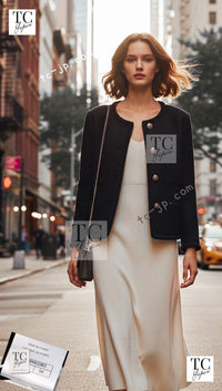 CHANEL 21PF Black CC Logo Metiers D’art Jacket 34 36 シャネル ブラック CC ロゴ メティエダール ジャケット 即発