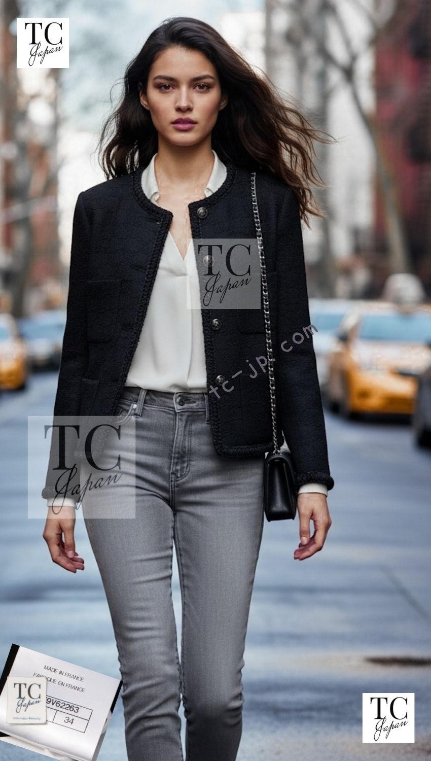 CHANEL 21PF Black CC Logo Metiers D’art Jacket 34 36 シャネル ブラック CC ロゴ メティエダール ジャケット 即発