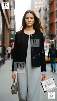 CHANEL 21PF Black CC Logo Metiers D’art Jacket 34 36 シャネル ブラック CC ロゴ メティエダール ジャケット 即発