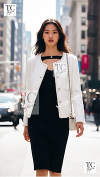 CHANEL 21PF Black CC Logo Metiers D’art Jacket 34 36 シャネル ブラック CC ロゴ メティエダール ジャケット 即発 - TC JAPAN