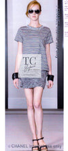 CHANEL 12S Gray Black White CC Mark Border Cotton T-shirt 40 シャネル グレー ブラック ホワイト ココマーク 半袖 ボーダー コットン ストーン装飾 Tシャツ 即発