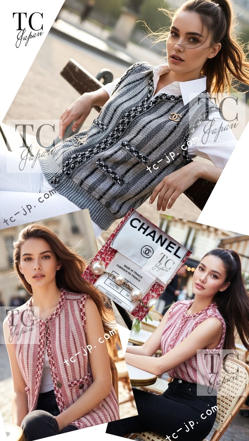 CHANEL 01S Red Linen Tweed Sequin Trim Vest Tops 38 シャネル レッド リネン ツイード スパンコール トリム ベスト ジレ トップス 即発