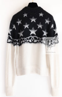 CHANEL 23N Black Ivory Cashmere CC Logo Knit Sweater 36 シャネル ココ ネージュ ブラック アイボリー ココマーク カシミヤ ニット セーター 即発