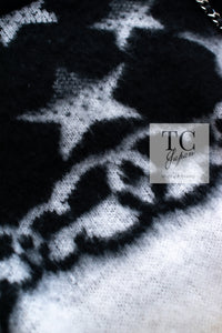 CHANEL 23N Black Ivory Cashmere CC Logo Knit Sweater 36 シャネル ココ ネージュ ブラック アイボリー ココマーク カシミヤ ニット セーター 即発