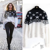 CHANEL 23N Black Ivory Cashmere CC Logo Knit Sweater 36 シャネル ココ ネージュ ブラック アイボリー ココマーク カシミヤ ニット セーター 即発
