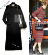 CHANEL 18PF Black Cashmere Silk Long Knit Dress 34 36 シャネル ブラック カシミヤ シルク ロング ニット ドレス ワンピース 即発