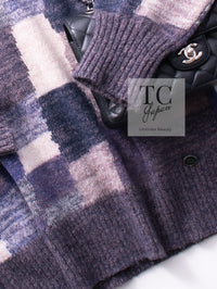 CHANEL 12A Purple Nylon Wool Cashmer Knit Sweater 48 シャネル パープル ナイロン ウール カシミヤ ニット セーター 即発