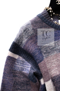 CHANEL 12A Purple Nylon Wool Cashmer Knit Sweater 48 シャネル パープル ナイロン ウール カシミヤ ニット セーター 即発