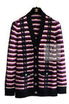 CHANEL 23PA Black Purple Burgundy Alpaca Cashmere Knit Cardigan 36 38 シャネル ブラック パープル バーガンディー ニット カーディガン 即発