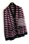 CHANEL 23PA Black Purple Burgundy Alpaca Cashmere Knit Cardigan 36 38 シャネル ブラック パープル バーガンディー ニット カーディガン 即発