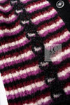 CHANEL 23PA Black Purple Burgundy Alpaca Cashmere Knit Cardigan 36 38 シャネル ブラック パープル バーガンディー ニット カーディガン 即発